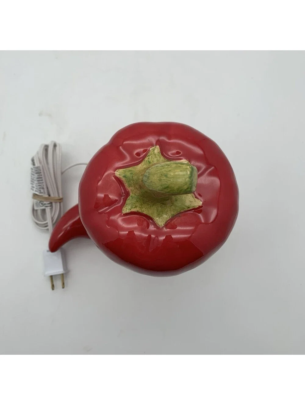 Unbranded Ceramic Red Chili Pepper Porcelain Lantern Lamp Works 9”